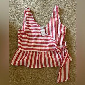 NWT striped Abercrombie peplum style top